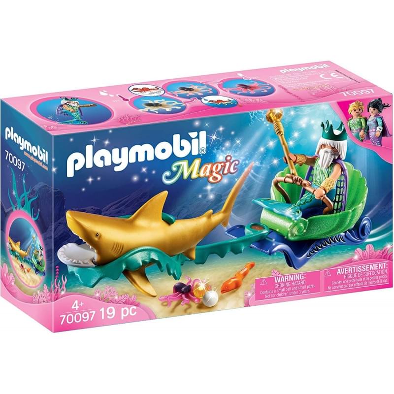 Playmobil Βασιλιάς Της Θάλασσα Με Άμαξα Καρχαρία
