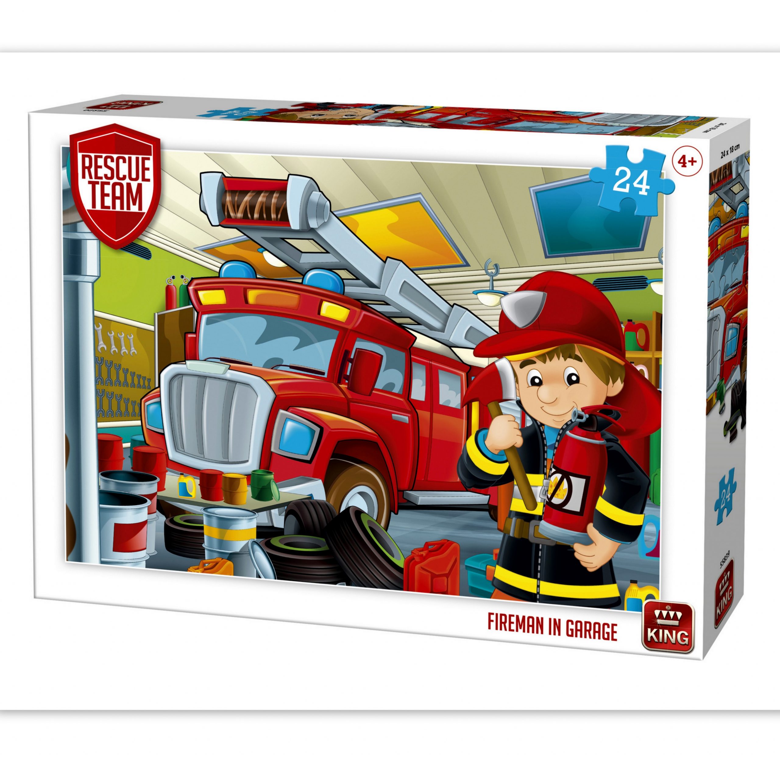 Puzzle Kiddy Rescue Team Fireman in garage 24pcs