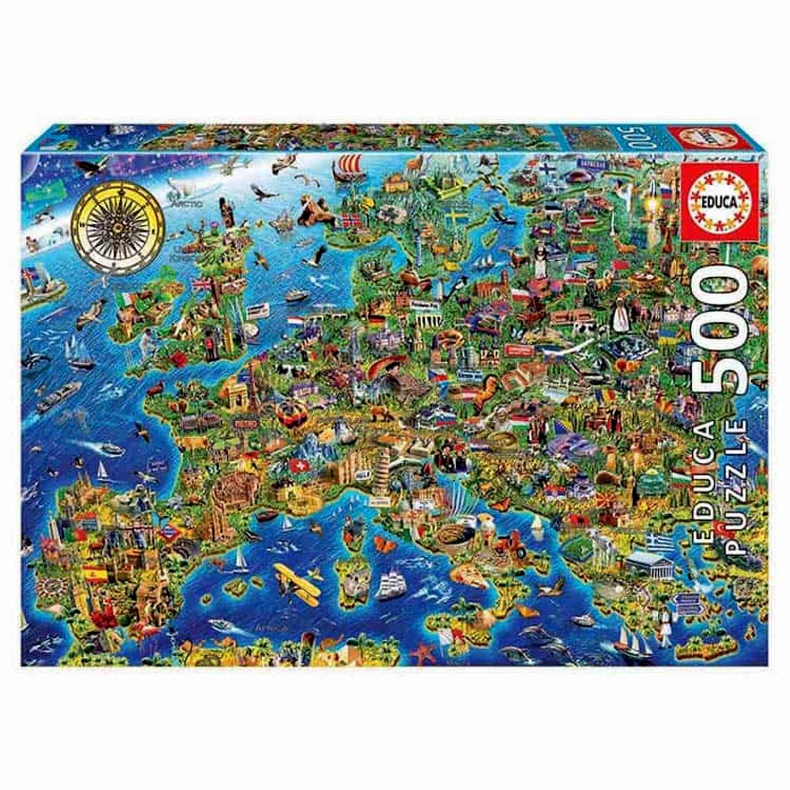 Puzzle educa crazy european map 500pcs