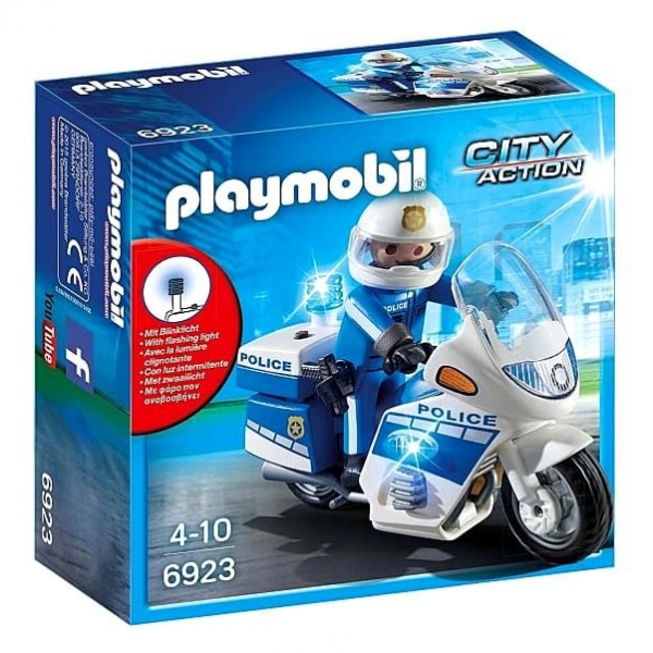 Playmobil Μοτοσικλέτα αστυνομίας με φάρο που αναβοσβήνει
