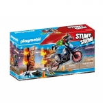 (70553) Playmobil Stunt Show Μηχανή Motocross Με Φλεγόμενο Τοίχο 